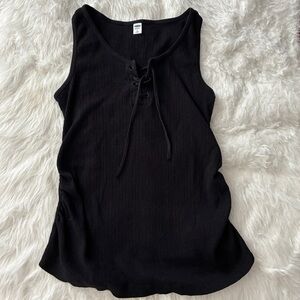 Old Navy Maternity Black Lace-Up Tank Top